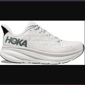 Hoka Men's White Athletic Running Shoes with Gray Logo